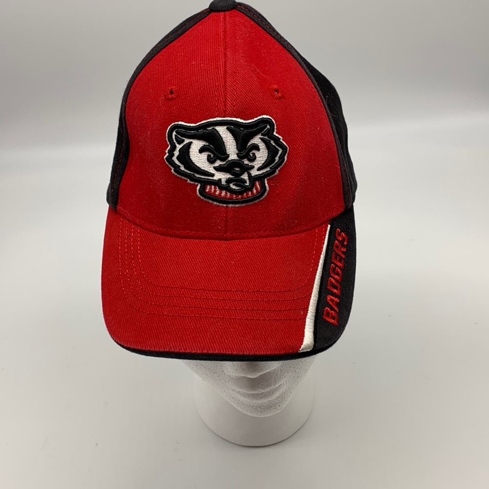 Red and Black Kids Badgers Hat